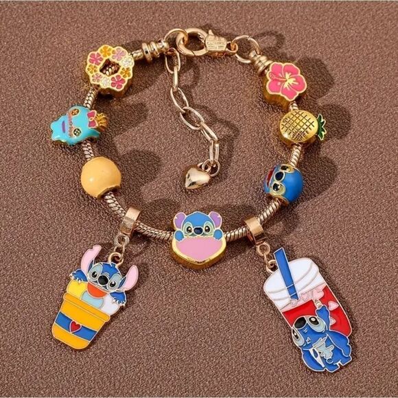 DISNEY Lilo & Stitch Gold Plated Charm Bracelet - Picture 4 of 6